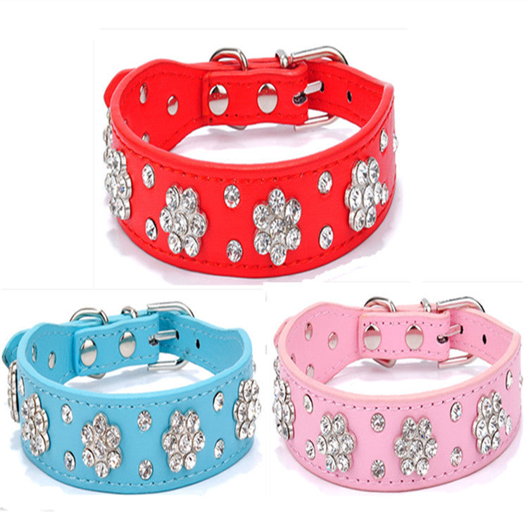 Pet Rhinestone Plum Collar