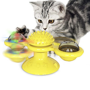 Cat Rotating Windmill Toy – Interactive Spinning Teaser  Suction Cup