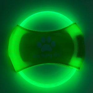 Glow in the Dark Pet Frisbee - Interactive Light-Up Toy for Outdoor Games