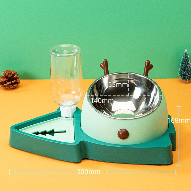 Pet Detachable Water Tray Feeding Bowl