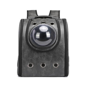 Leather pet carry capsule backpack