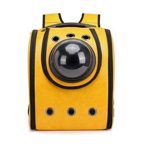 Leather pet carry capsule backpack