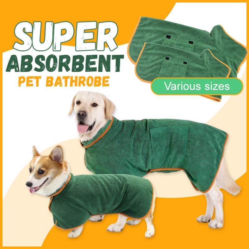 Quick-Dry Dog Towel Robe With Ultra-Absorbent Microfiber