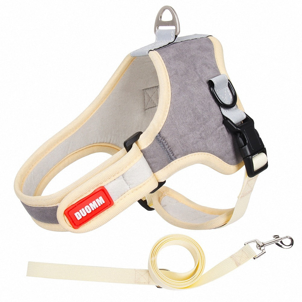 Reflective Suede Leash Pet Harness
