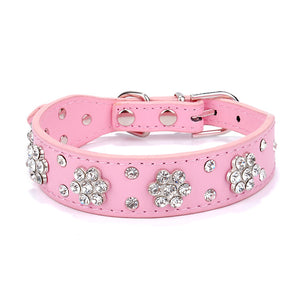 Pet Rhinestone Plum Collar