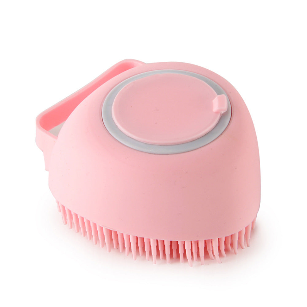 Silicone Pet Bath & Massage Brush With Shampoo Dispensing Grooming Tool