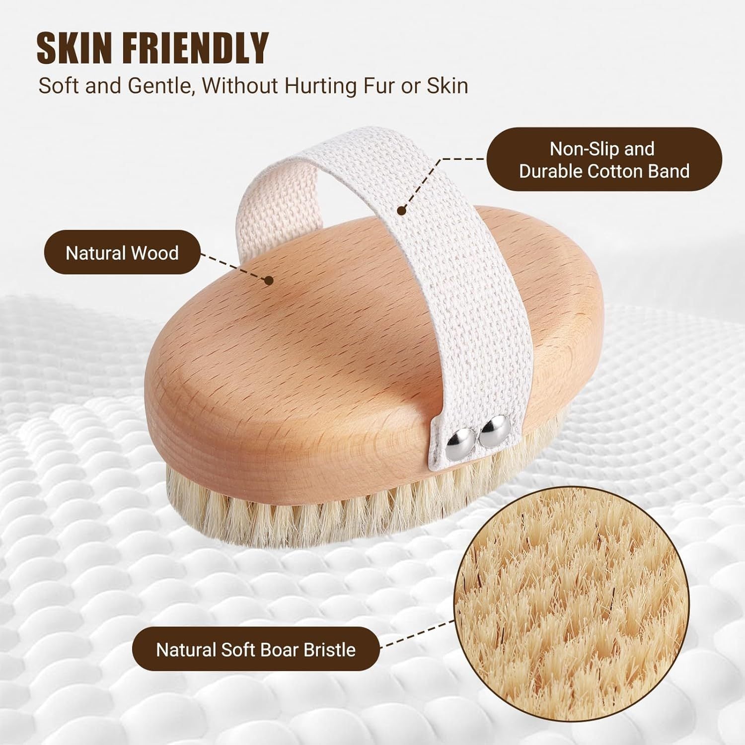 Soft Boar Bristle Pet Palm Brush