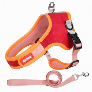 Reflective Suede Leash Pet Harness