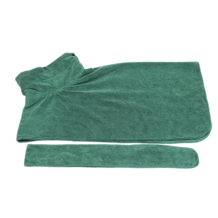 Quick-Dry Dog Towel Robe With Ultra-Absorbent Microfiber