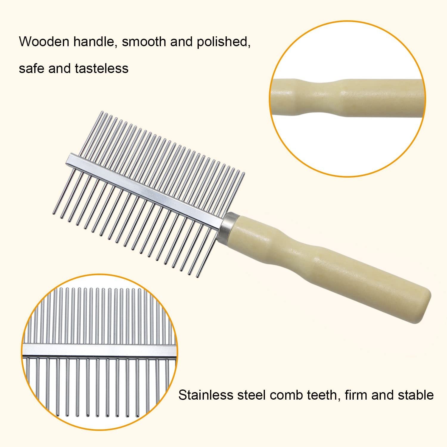 Pet Wooden Handle Grooming Comb