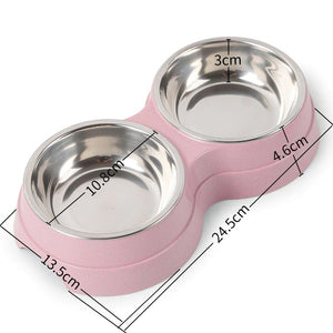 Stainless Steel Double Pet Bowls For Feeding
