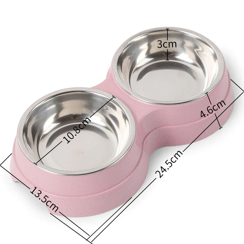 Stainless Steel Double Pet Bowls For Feeding