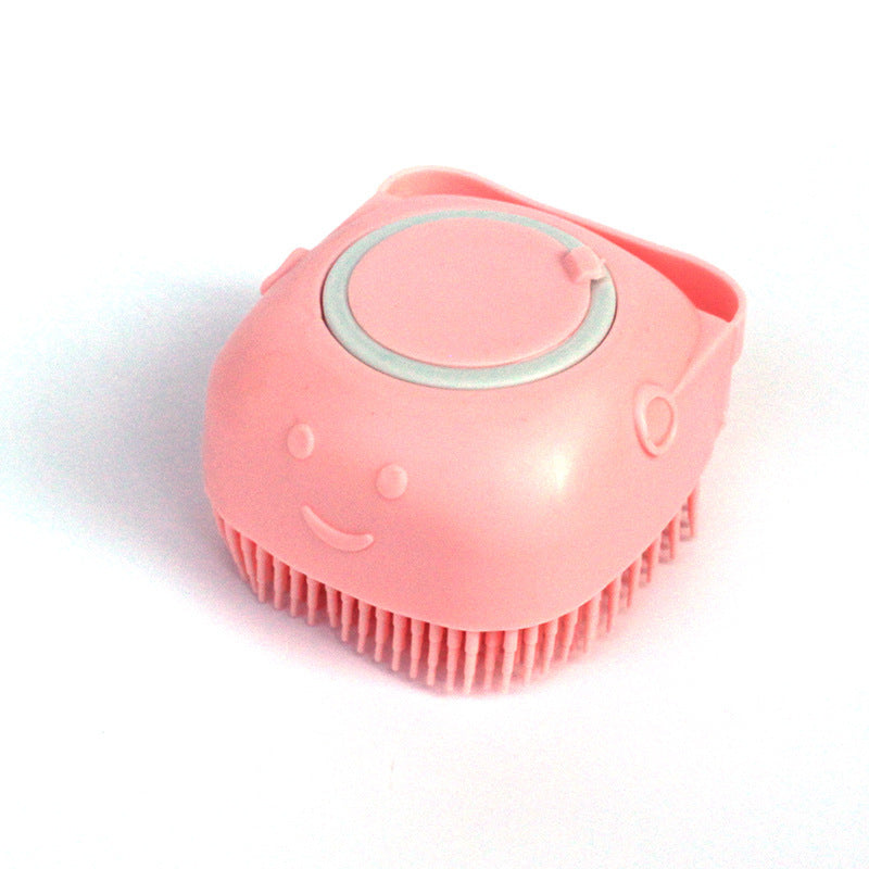 Silicone Pet Bath & Massage Brush With Shampoo Dispensing Grooming Tool