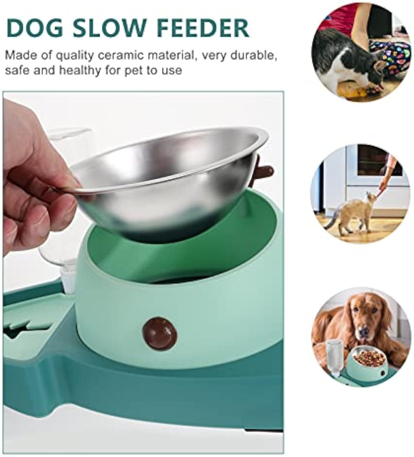 Pet Detachable Water Tray Feeding Bowl