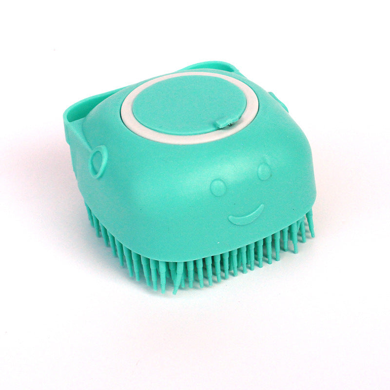 Silicone Pet Bath & Massage Brush With Shampoo Dispensing Grooming Tool
