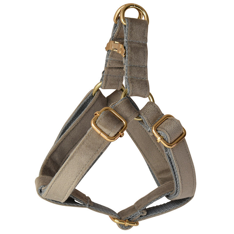 Dog Flannel Gold Buckle Harness