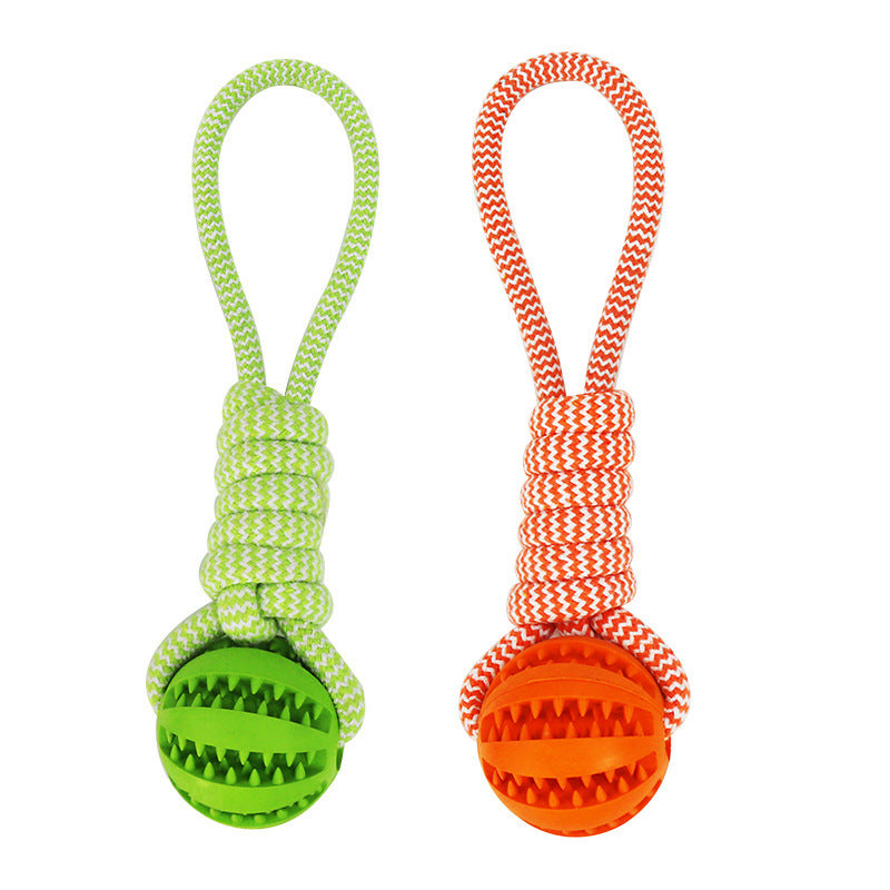 Dog Hemp Rope Rubber Leaking Ball Toy