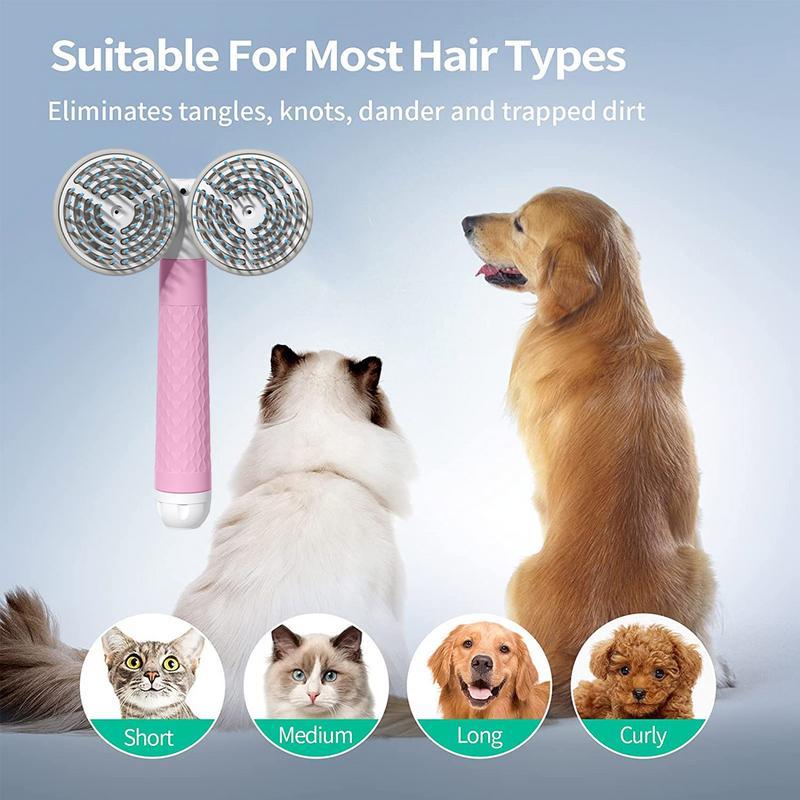 3-in-1 Self-Cleaning Pet Brush with Negative Ion Technology