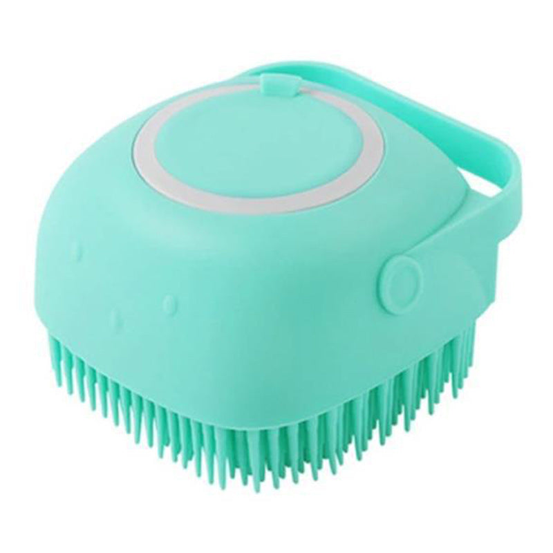 Silicone Pet Bath & Massage Brush With Shampoo Dispensing Grooming Tool