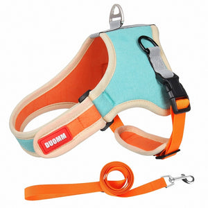 Reflective Suede Leash Pet Harness