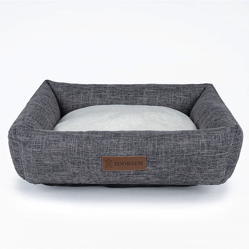 Warm Linen Square Creative Pet Bed