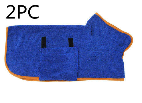Quick-Dry Dog Towel Robe With Ultra-Absorbent Microfiber