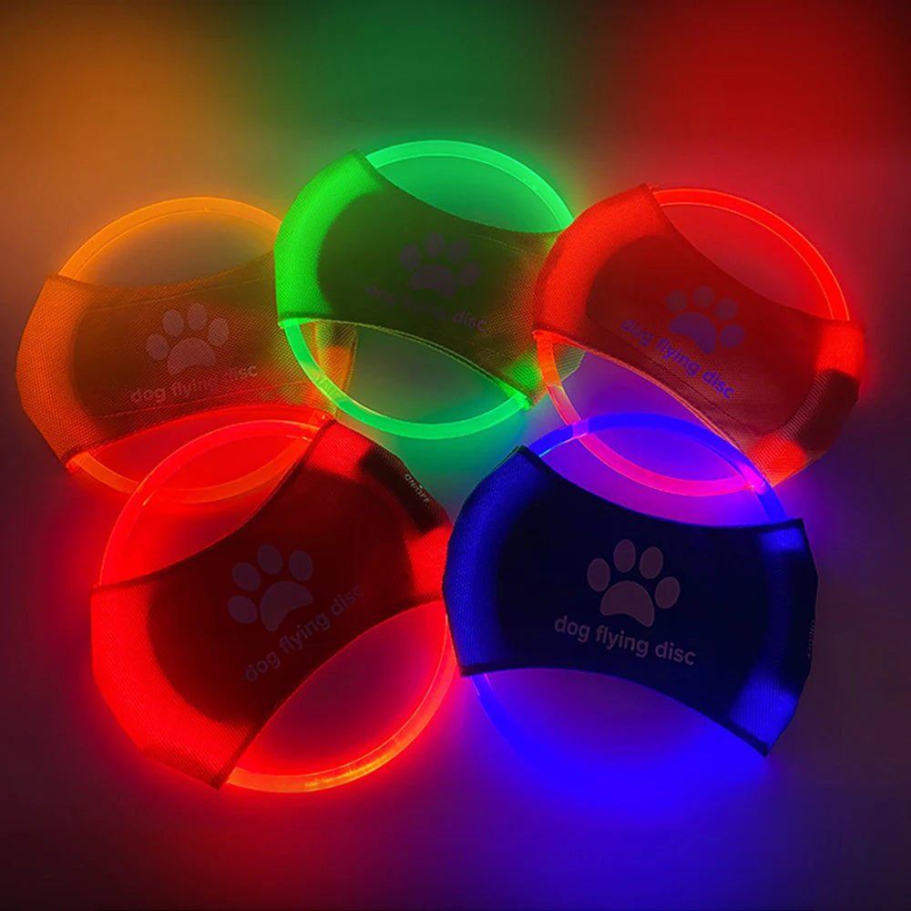 Glow in the Dark Pet Frisbee - Interactive Light-Up Toy for Outdoor Games