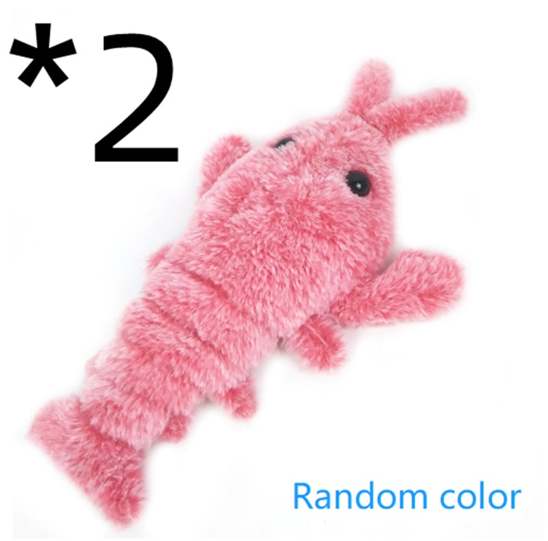 Electric Jumping Shrimp Plush Pet Toy