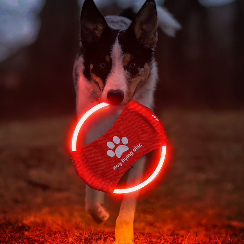 Glow in the Dark Pet Frisbee - Interactive Light-Up Toy for Outdoor Games