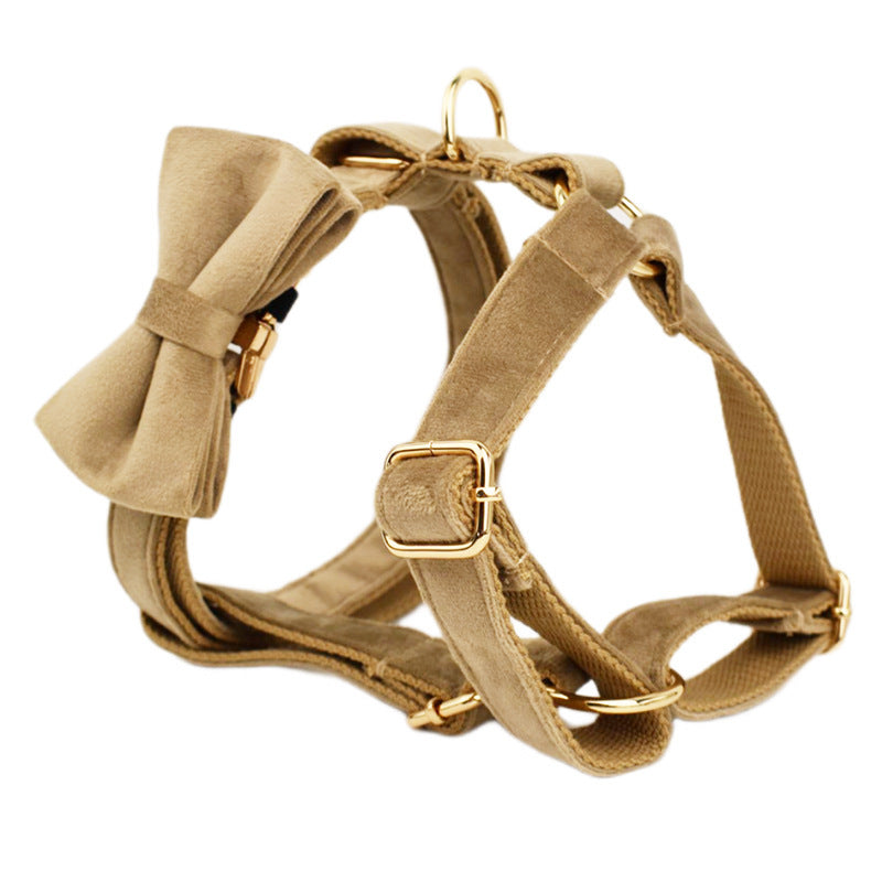 Pet Dog Fabric Velvet Harness Leash
