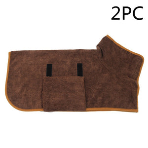Quick-Dry Dog Towel Robe With Ultra-Absorbent Microfiber