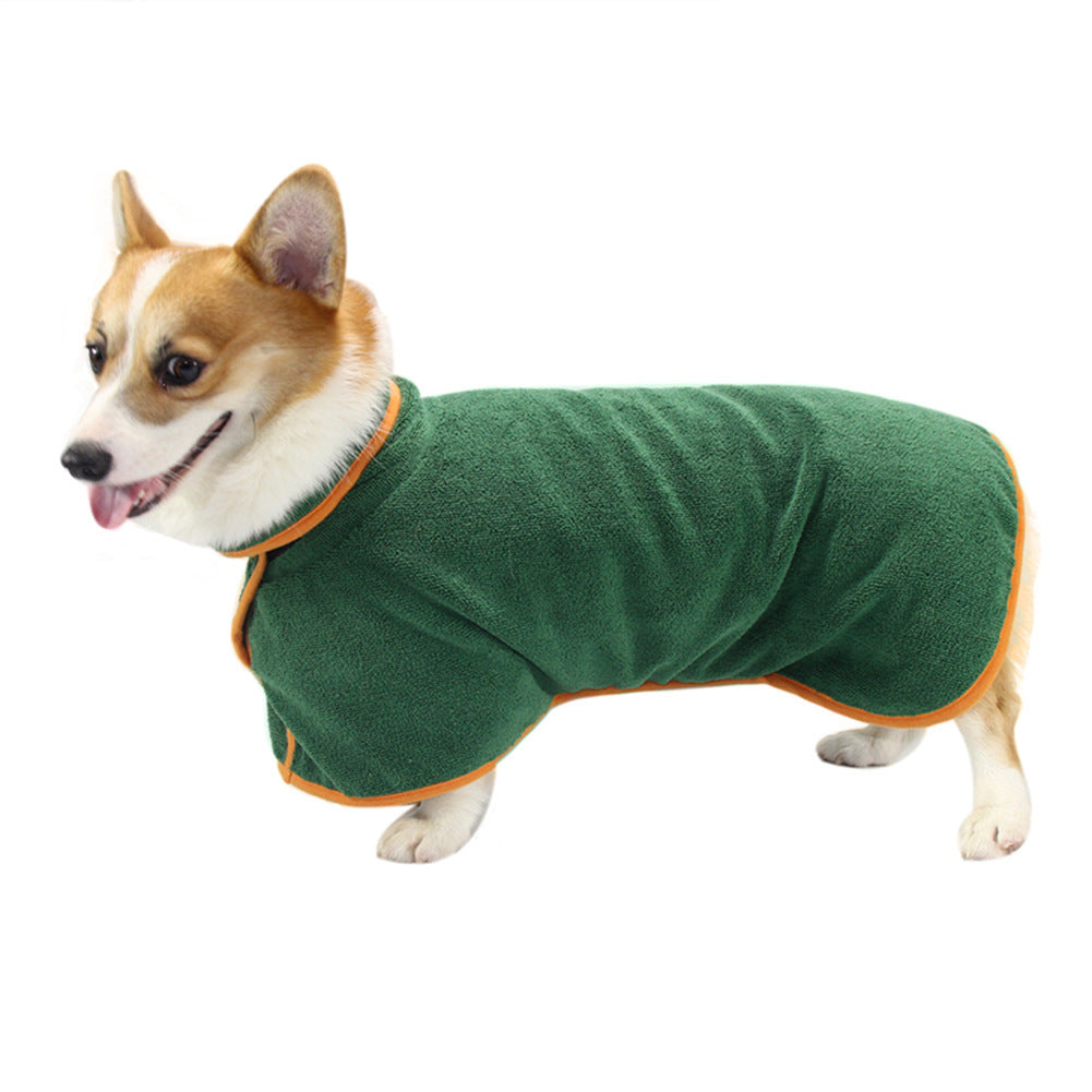 Quick-Dry Dog Towel Robe With Ultra-Absorbent Microfiber