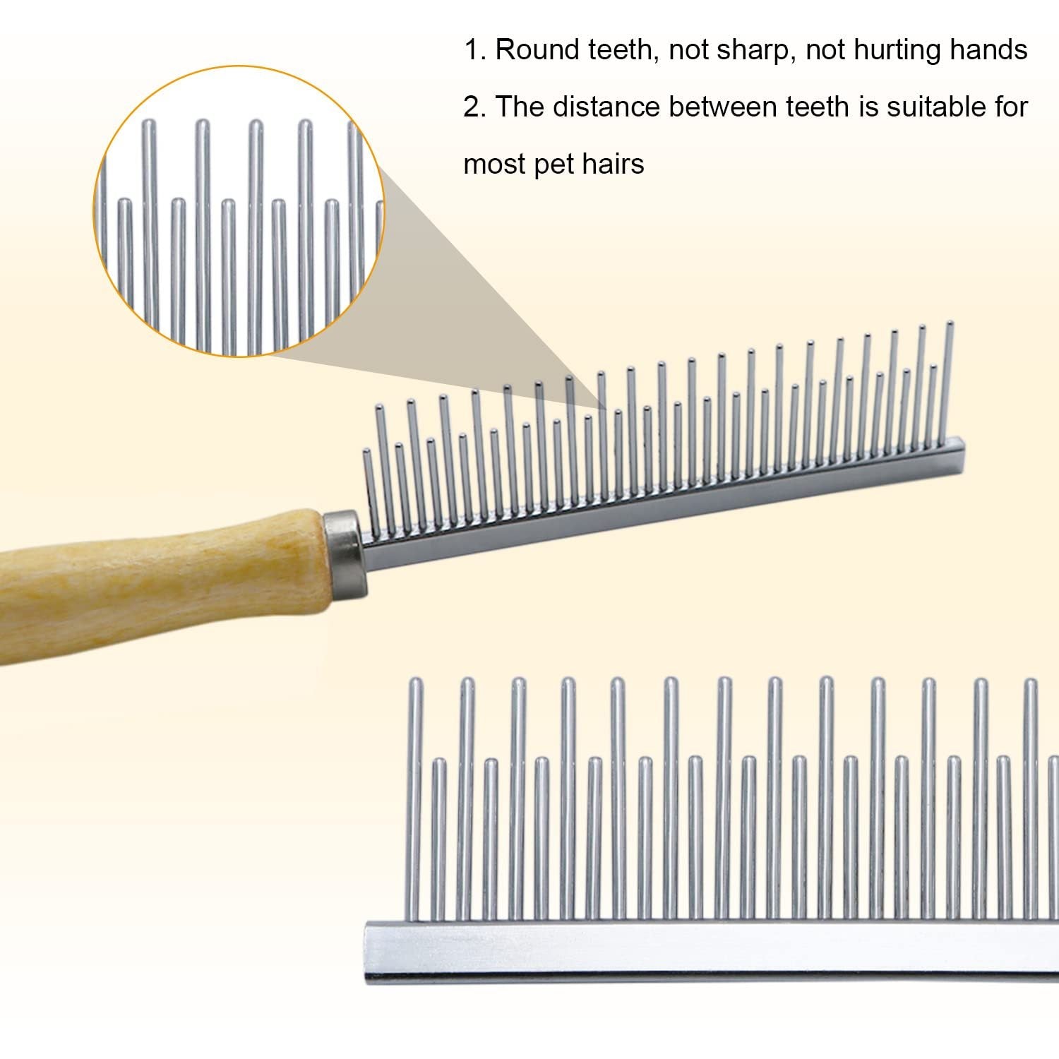 Pet Wooden Handle Grooming Comb