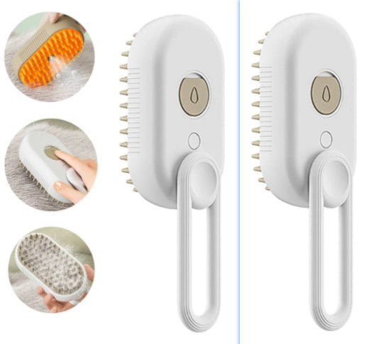3-in-1 Steam Brush for Pet Grooming, Massage & Hair Removal