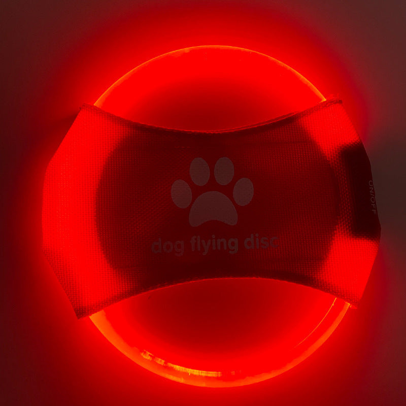 Glow in the Dark Pet Frisbee - Interactive Light-Up Toy for Outdoor Games