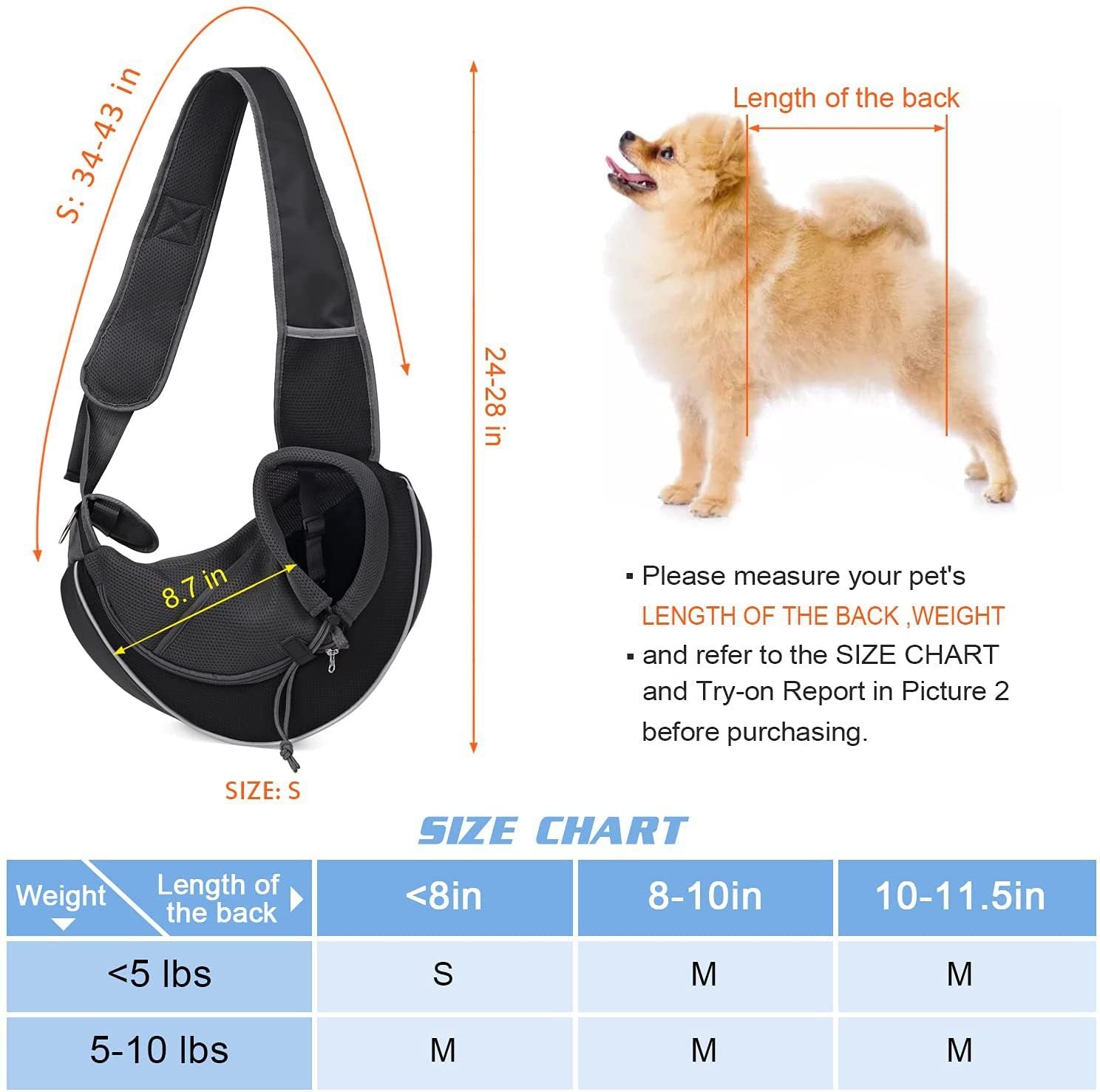 Hands-Free Crossbody Bag for Carrying Small Dogs & Cats