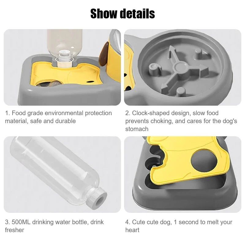 Pet Feeder Bowl Water Bottle Set