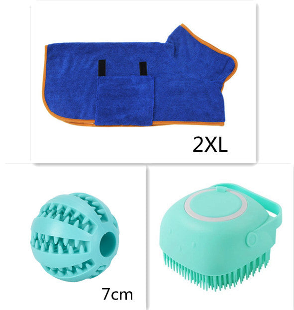 Silicone Pet Bath & Massage Brush With Shampoo Dispensing Grooming Tool