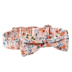 Floral Rose Gold Buckle Dog Collar