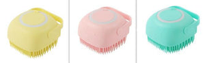 Silicone Pet Bath & Massage Brush With Shampoo Dispensing Grooming Tool