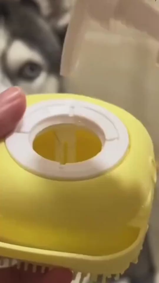 Silicone Pet Bath & Massage Brush With Shampoo Dispensing Grooming Tool