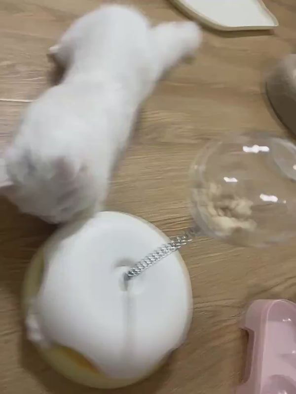 2-in-1 Interactive Cat Toy with Food Dispenser And Turntable Ball